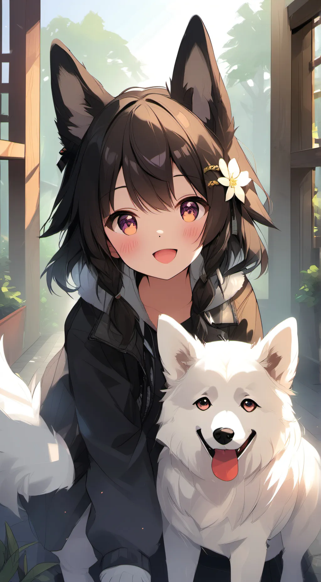 ai character: dog background
