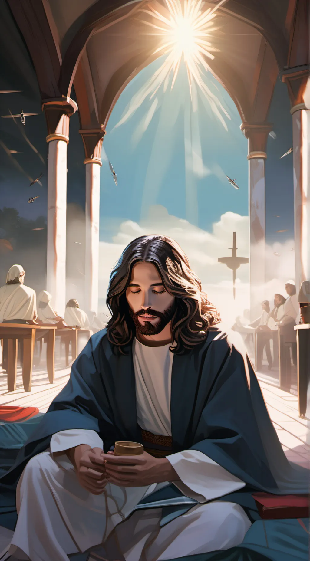 ai character: Jesus background
