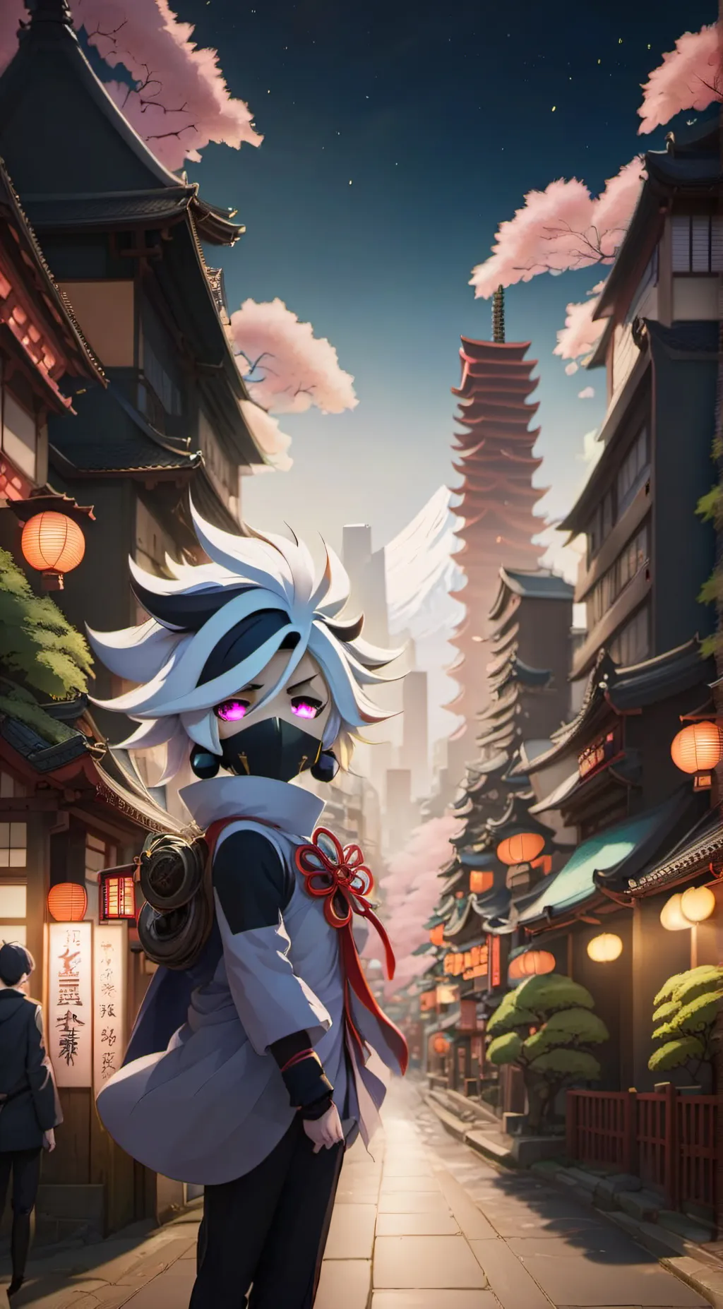 ai character: Silver background