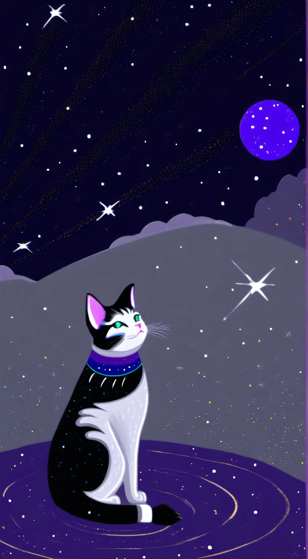 ai character: space cat background