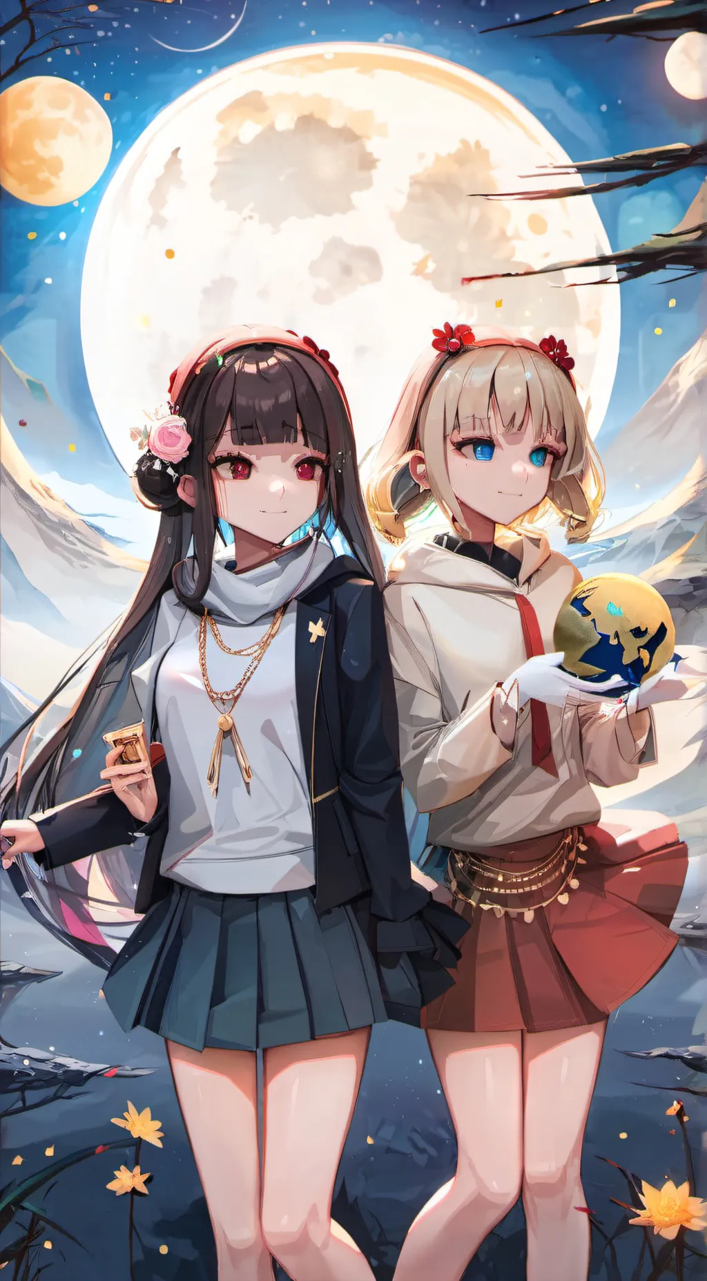 ai character: Moon girls background