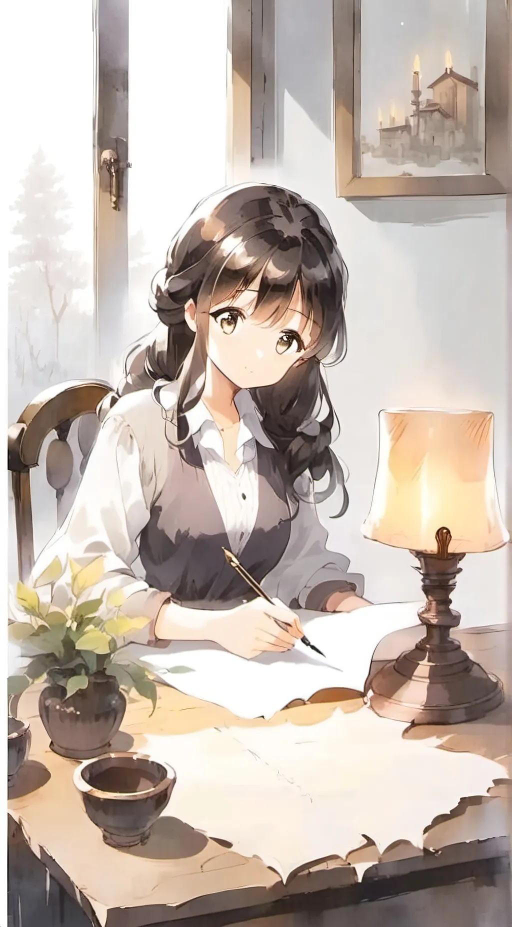 ai character: Cambria  background