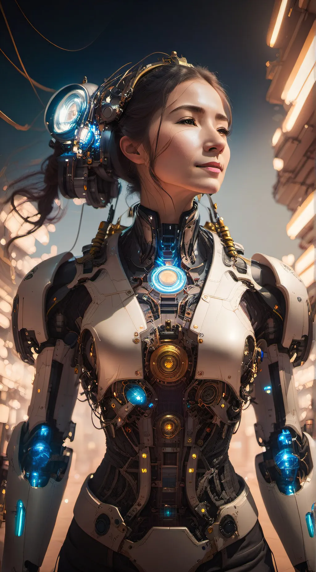 ai character: Say hello.  background