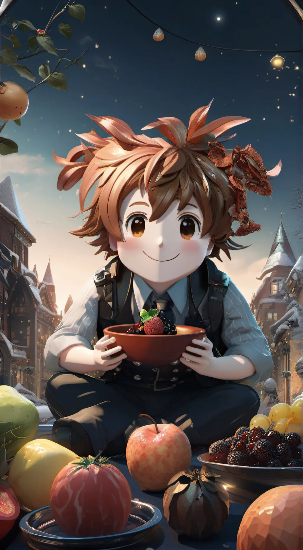 ai character: Bacon hair background