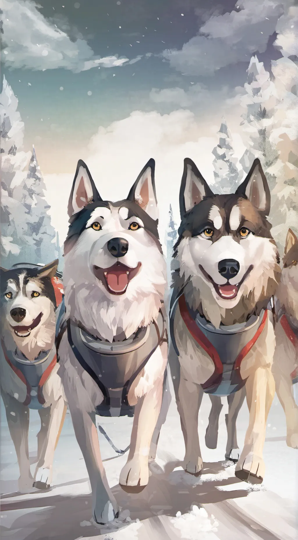 ai character: Sled Dog Team background