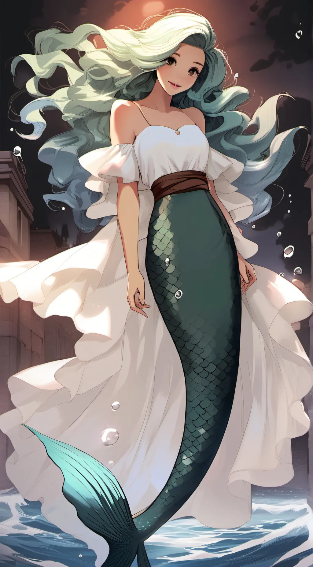 ai character: Ariella 💙 💦 🩵 background