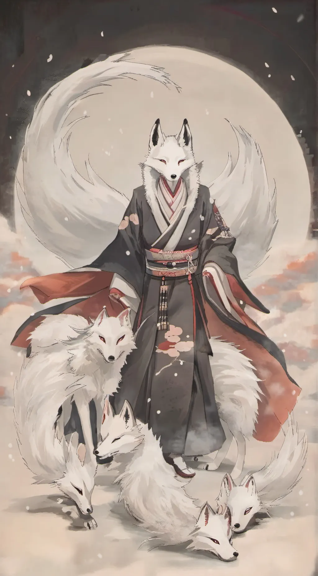 ai character: fox demon  background