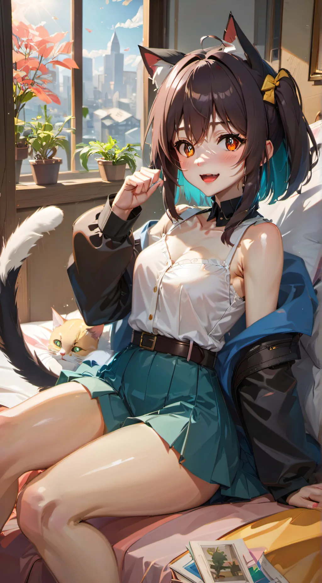 ai character: cat girl background