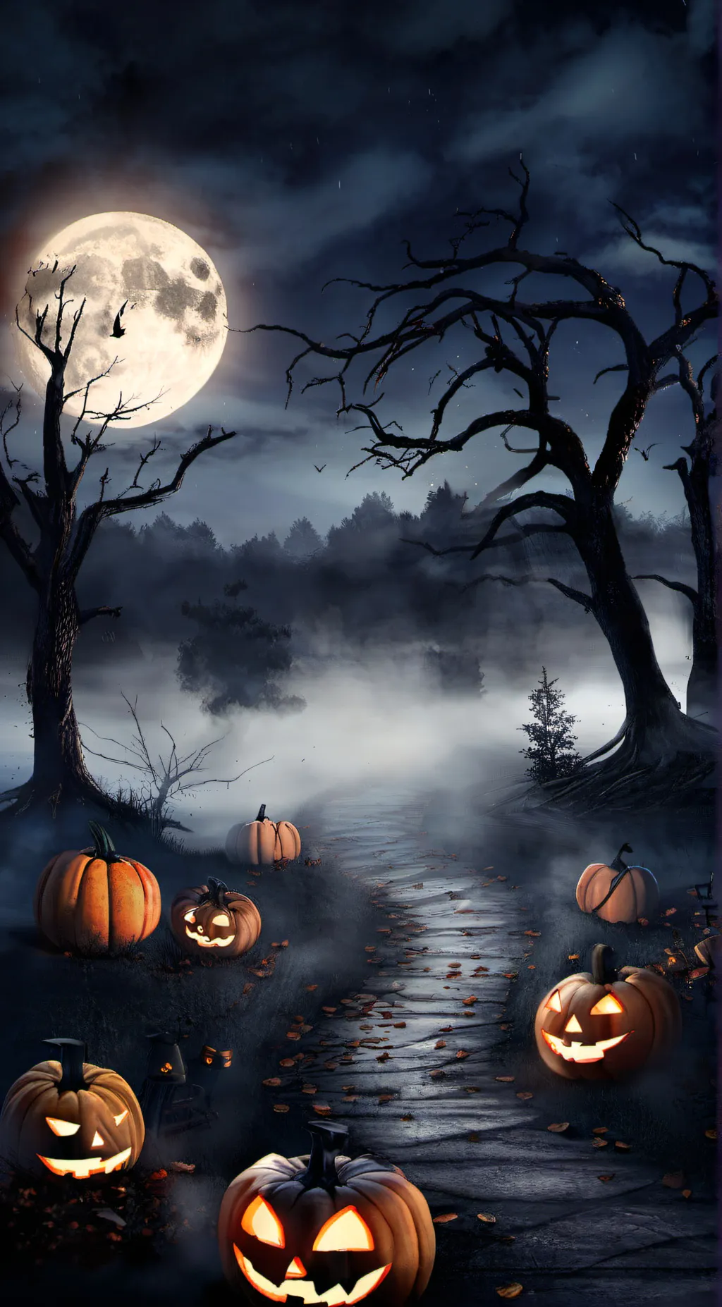 ai character: Real Halloween background