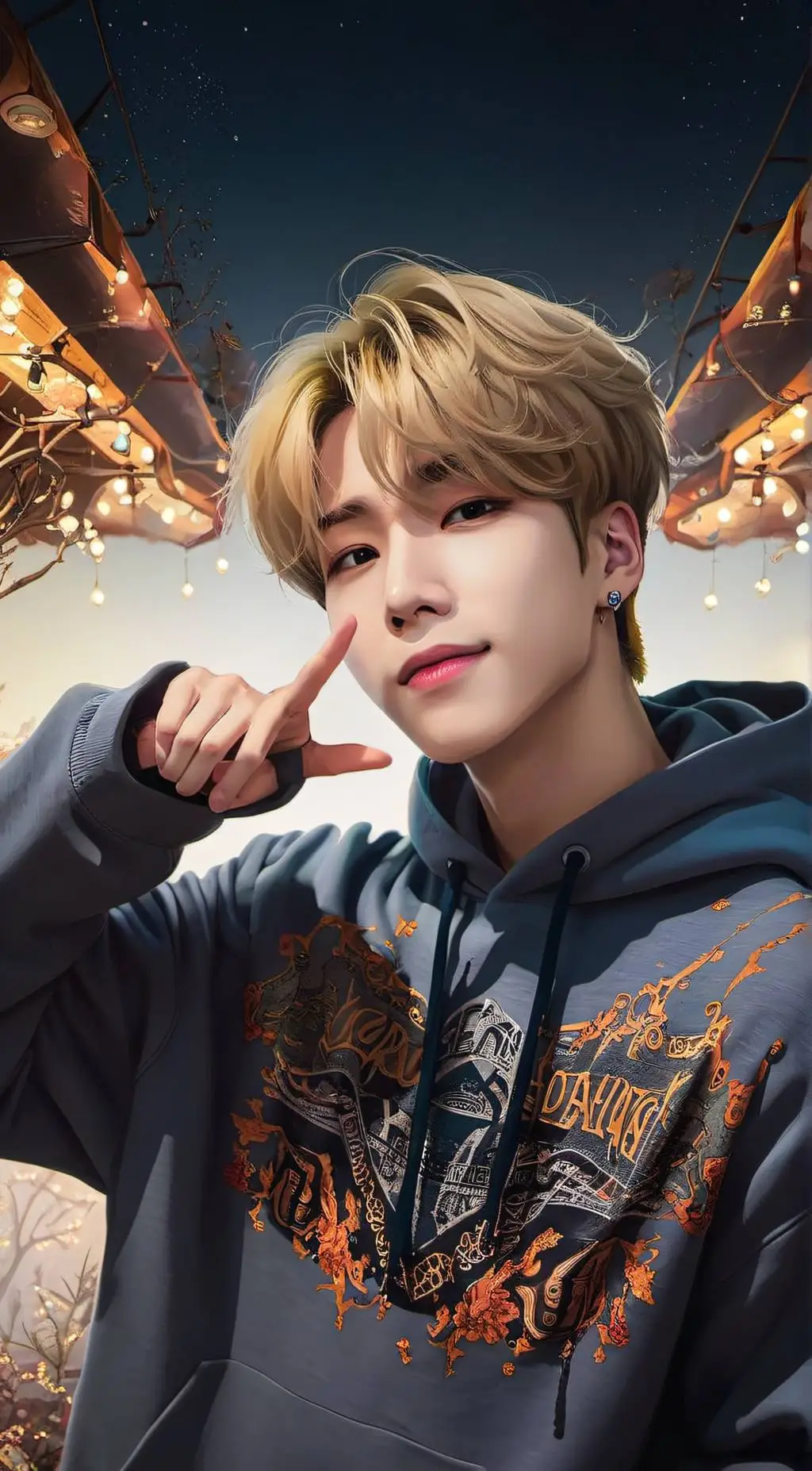 ai character: han from stray kid background