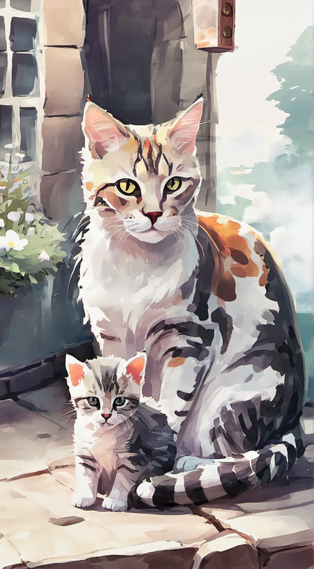 ai character: Mother cat background