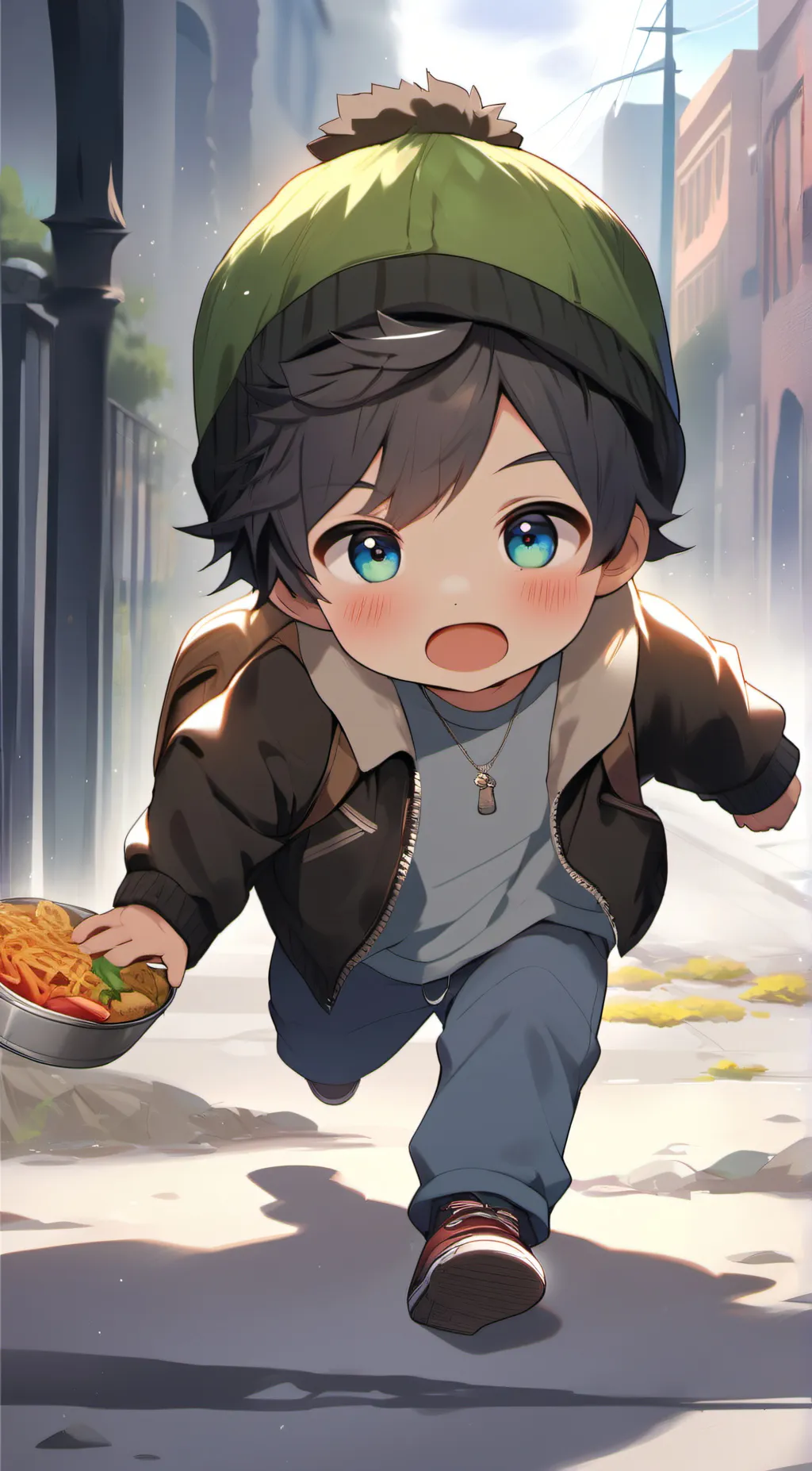 ai character: homeless kid background