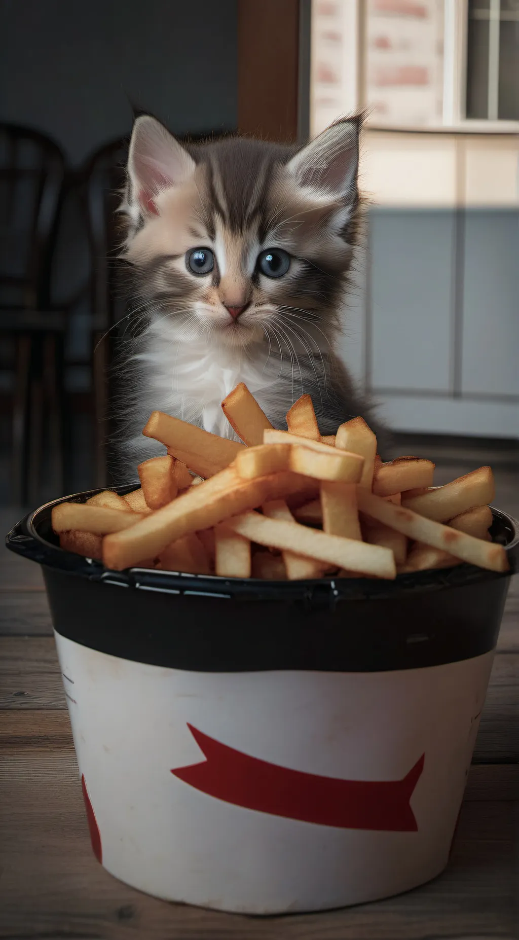 ai character: Homeless kitten background