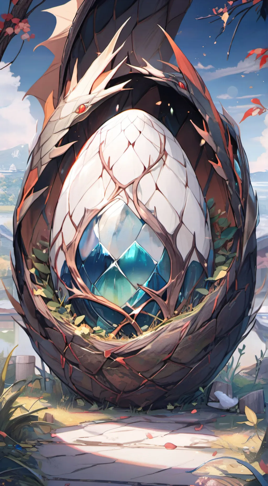 ai character: Random dragon egg background