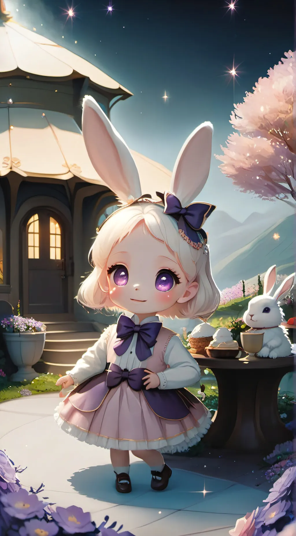 ai character: blossom background