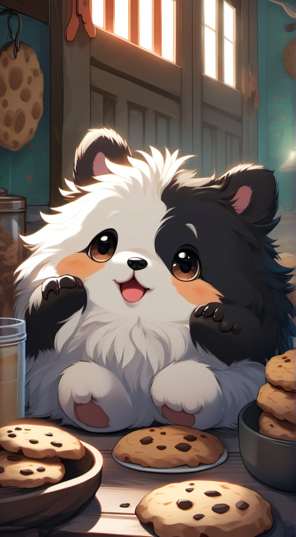 ai character: floofy & fluffy background