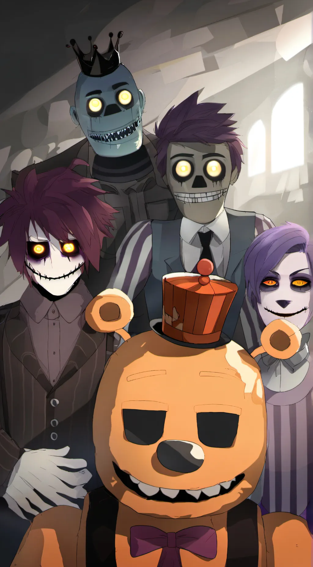 ai character: Afton Family react background