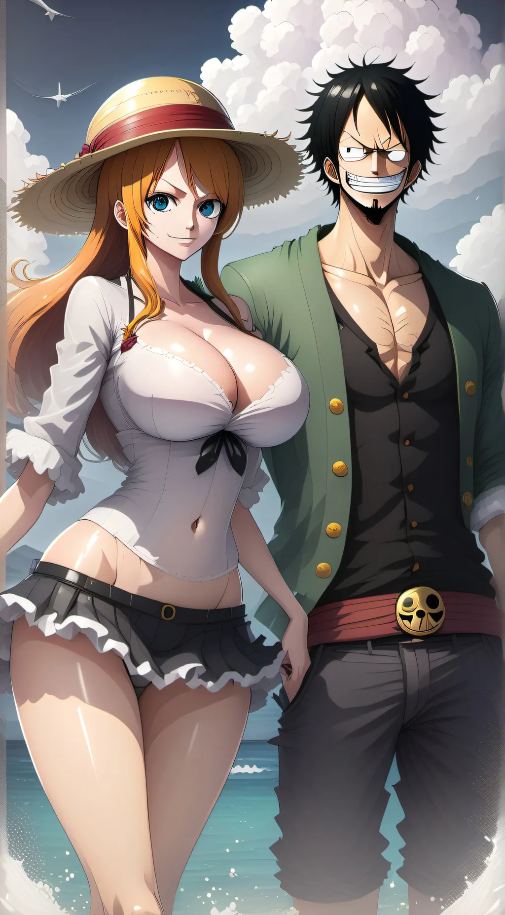 ai character: nami x luffy background