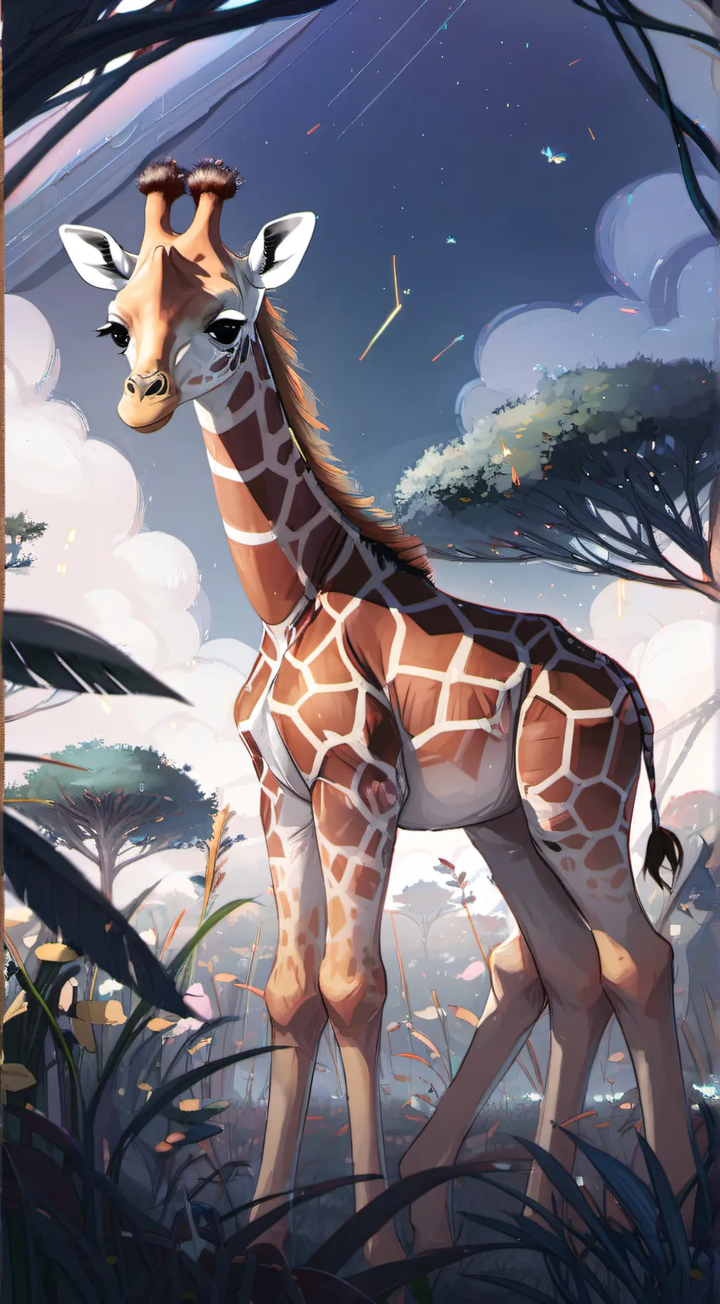 ai character: unborn giraffe background