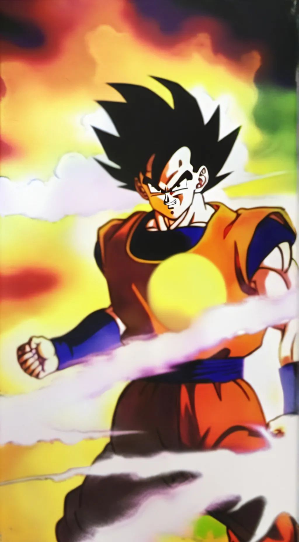 ai character: Goku saiyan saga background