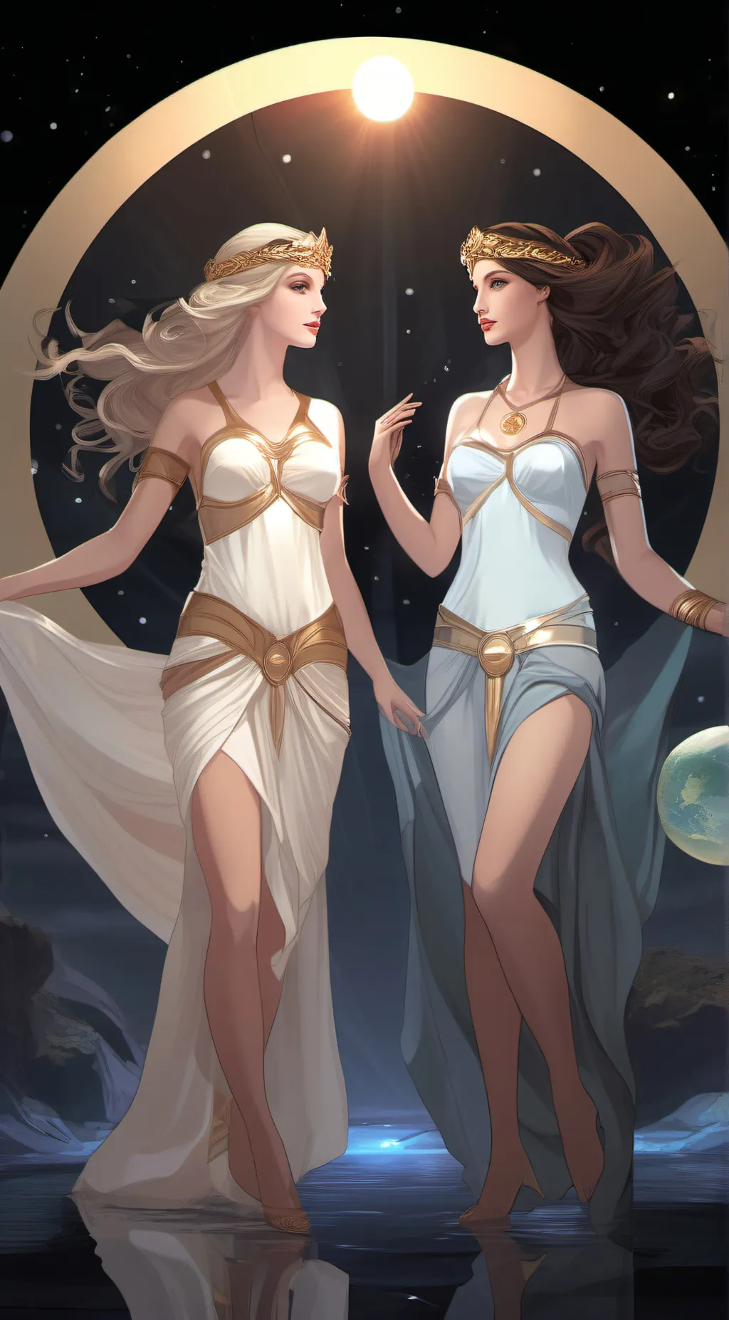 ai character: Aphrodite & Venus background