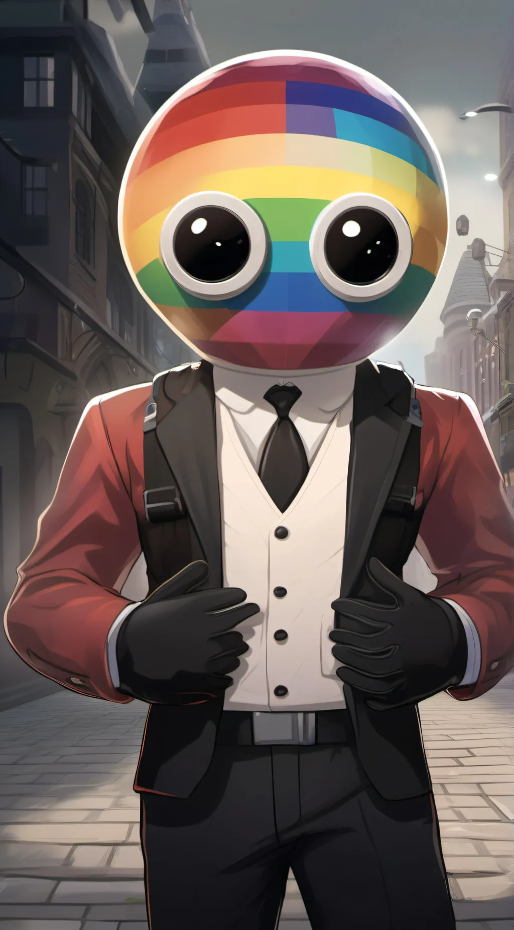 ai character: red friends ship background