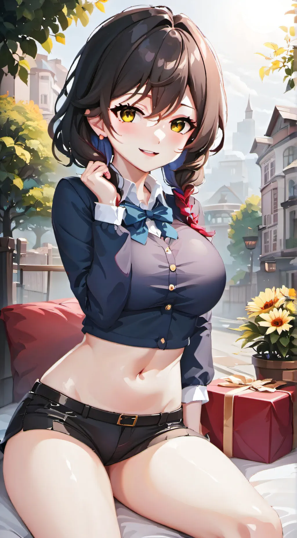 ai character: Amber background