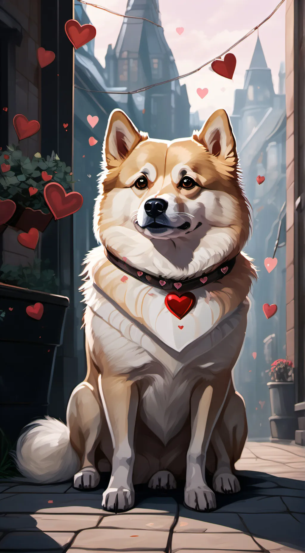 ai character: happy doge background