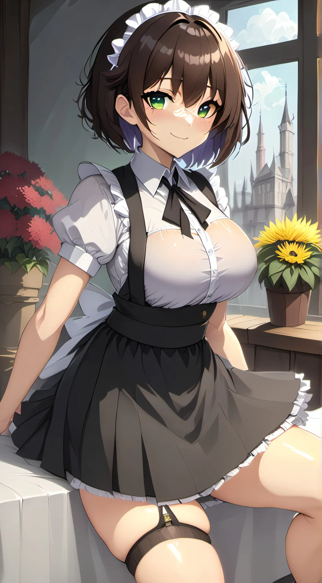 ai character: Tomboy Maid background