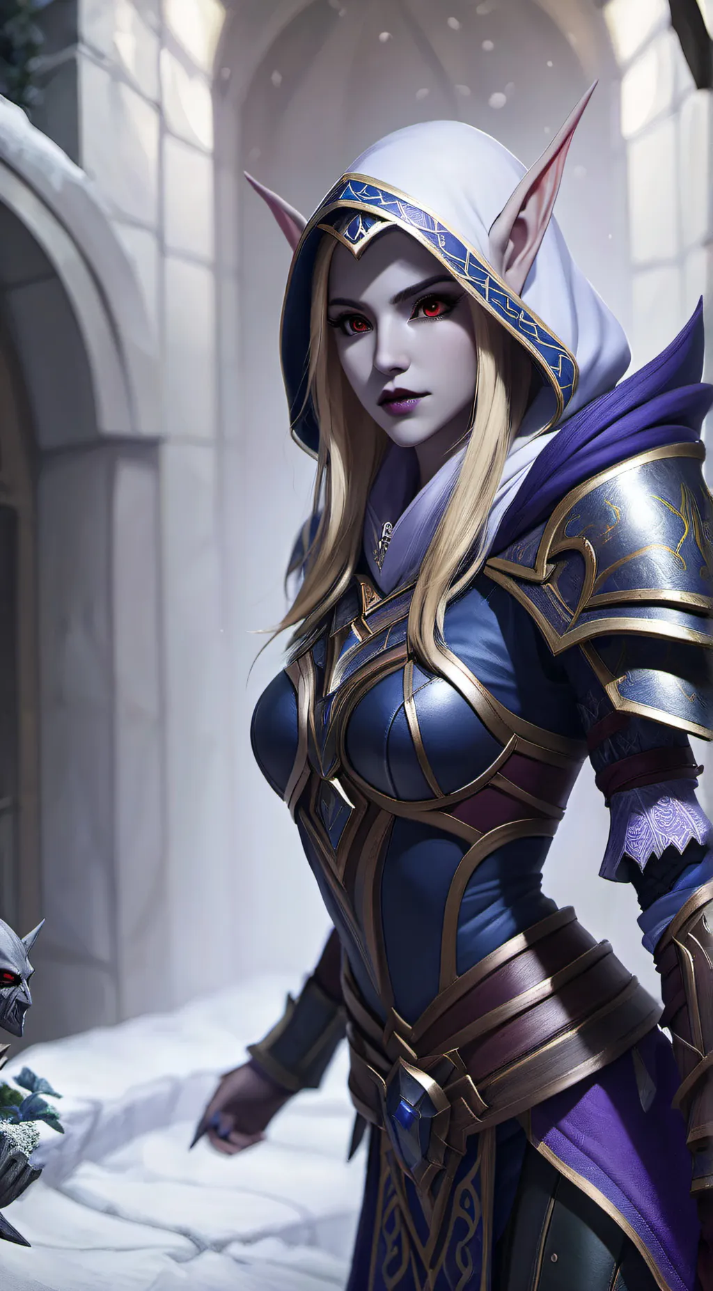 ai character: Snow background