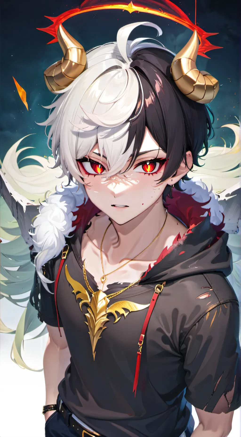 ai character: Raphael goldenseal background