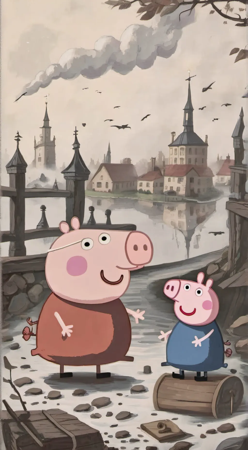 ai character: GEORGEY PIG background