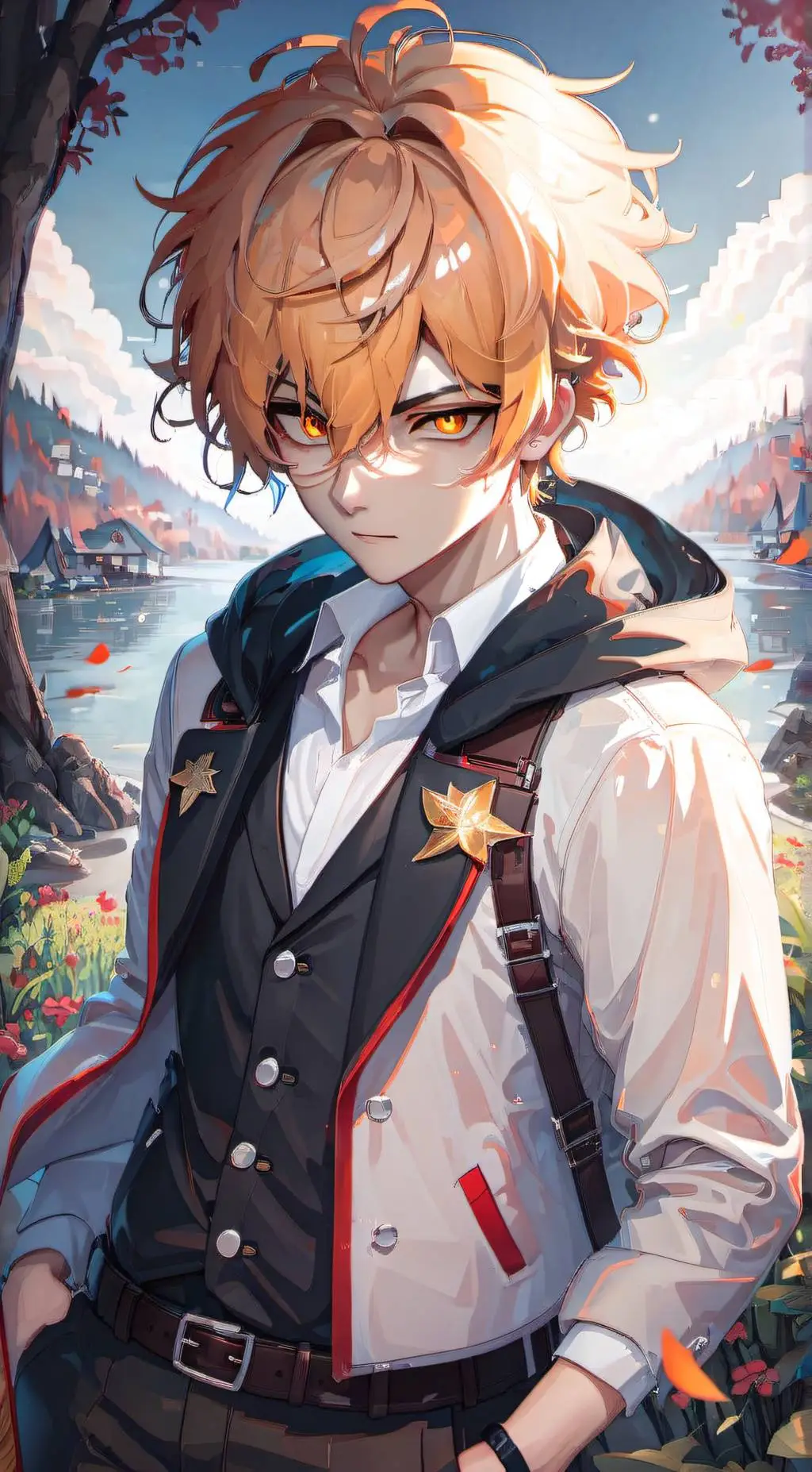 ai character: Aaron and ein background