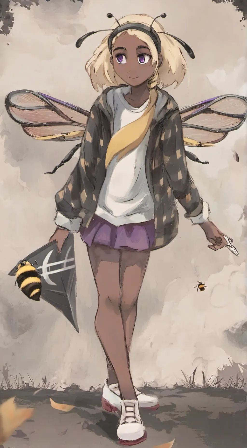 ai character: Vi (Violet) background