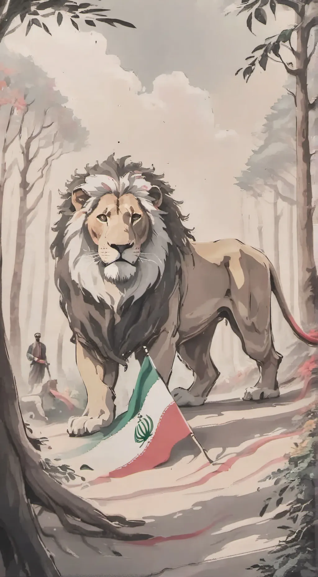 ai character: ایران background