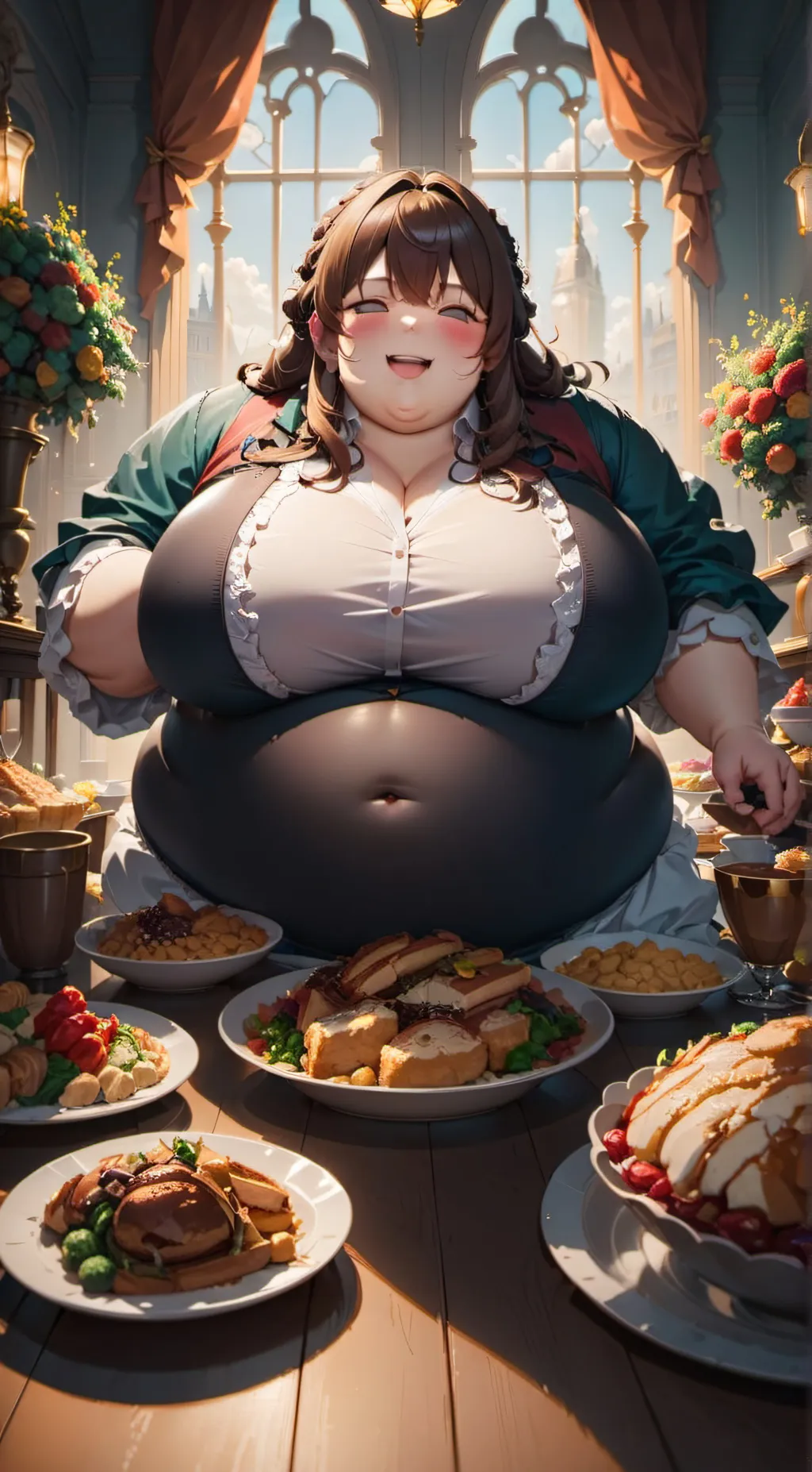 ai character: fat girl background