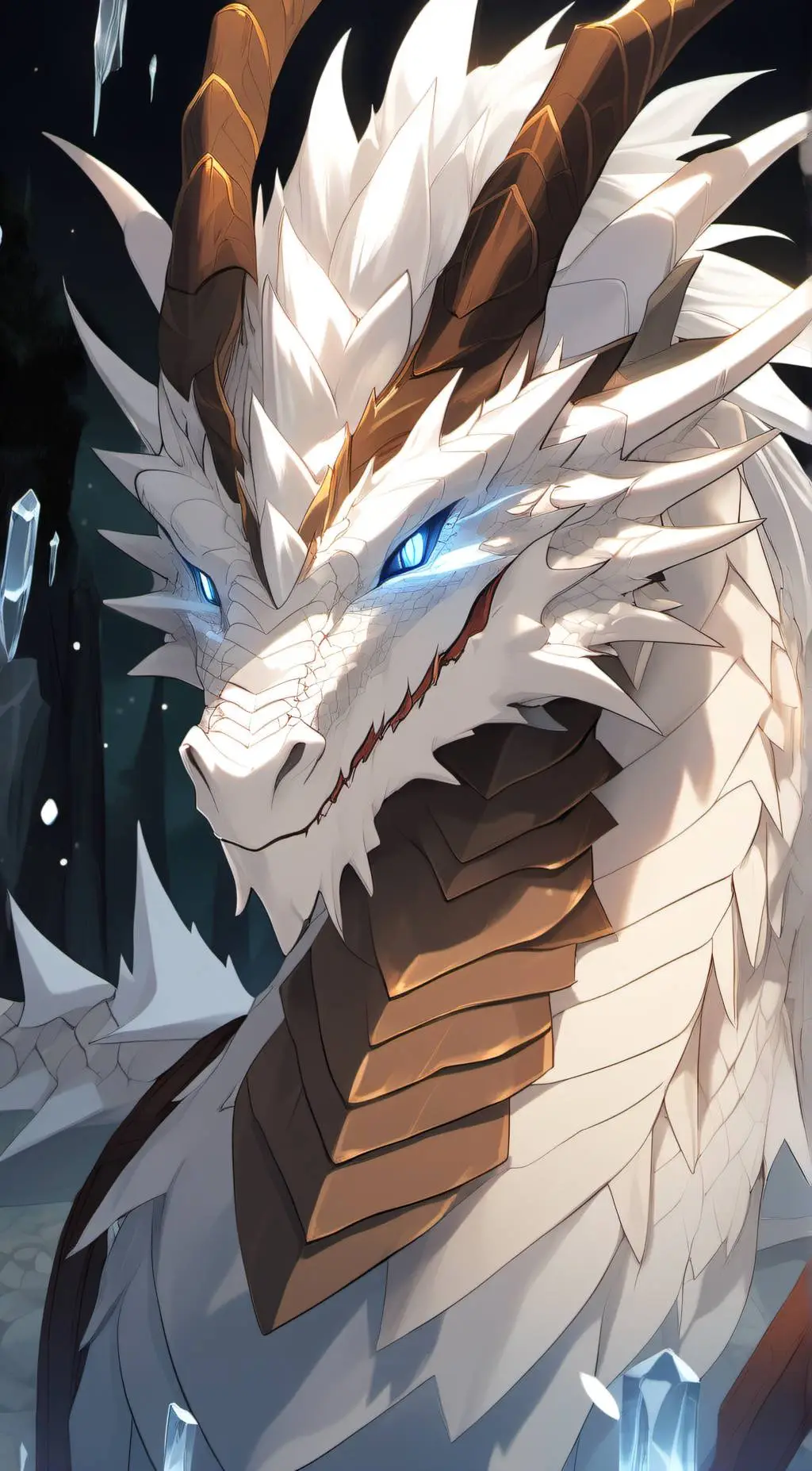 ai character: white dragon background