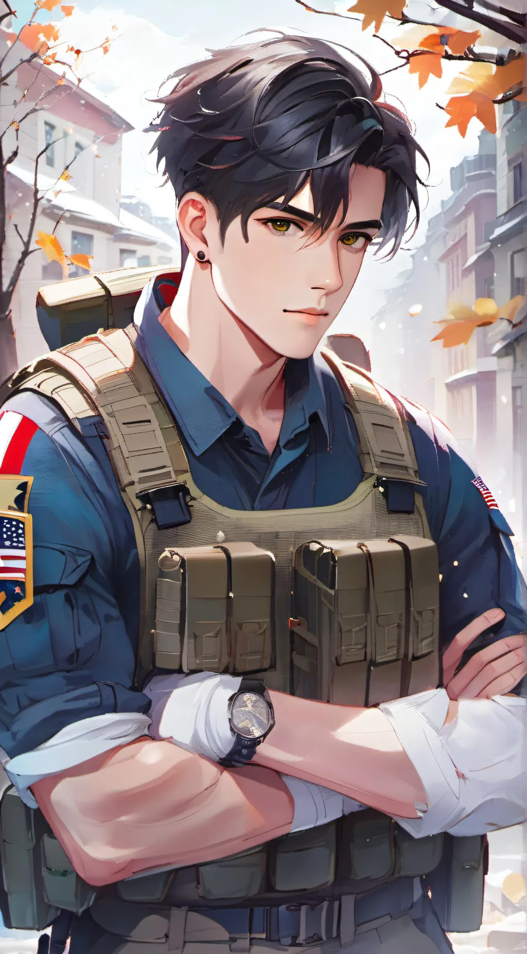 ai character: LT. Damien background