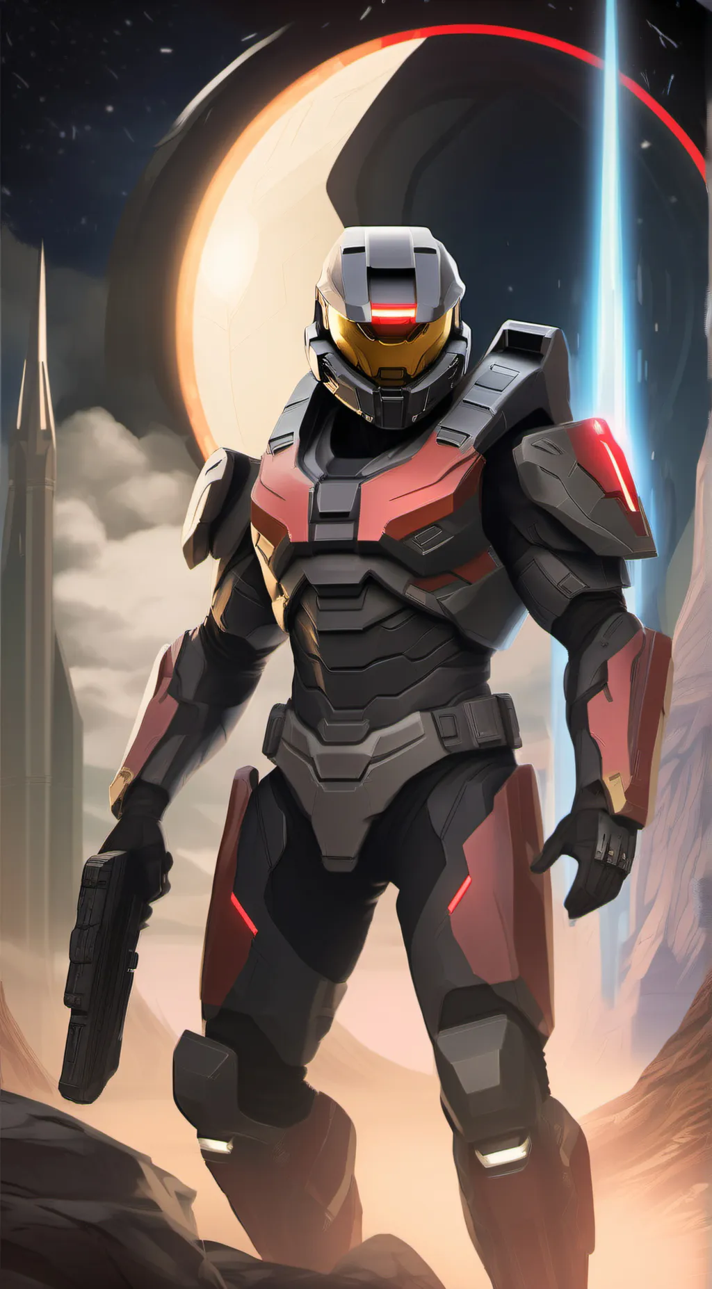 ai character: spartan buzzsaw background