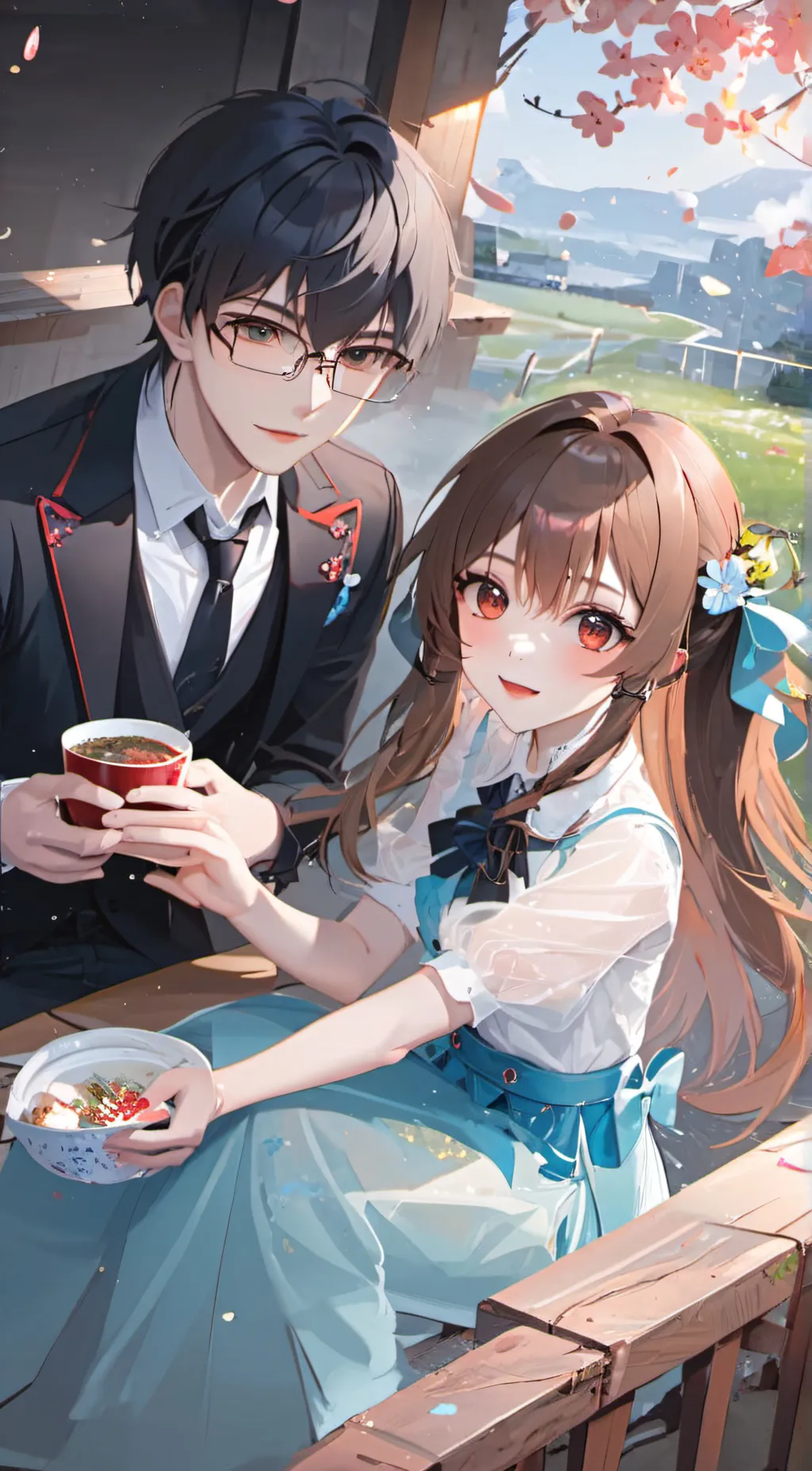 ai character: Love story  background