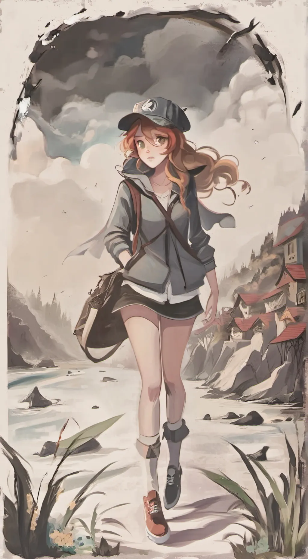 ai character: Undertale camping  background