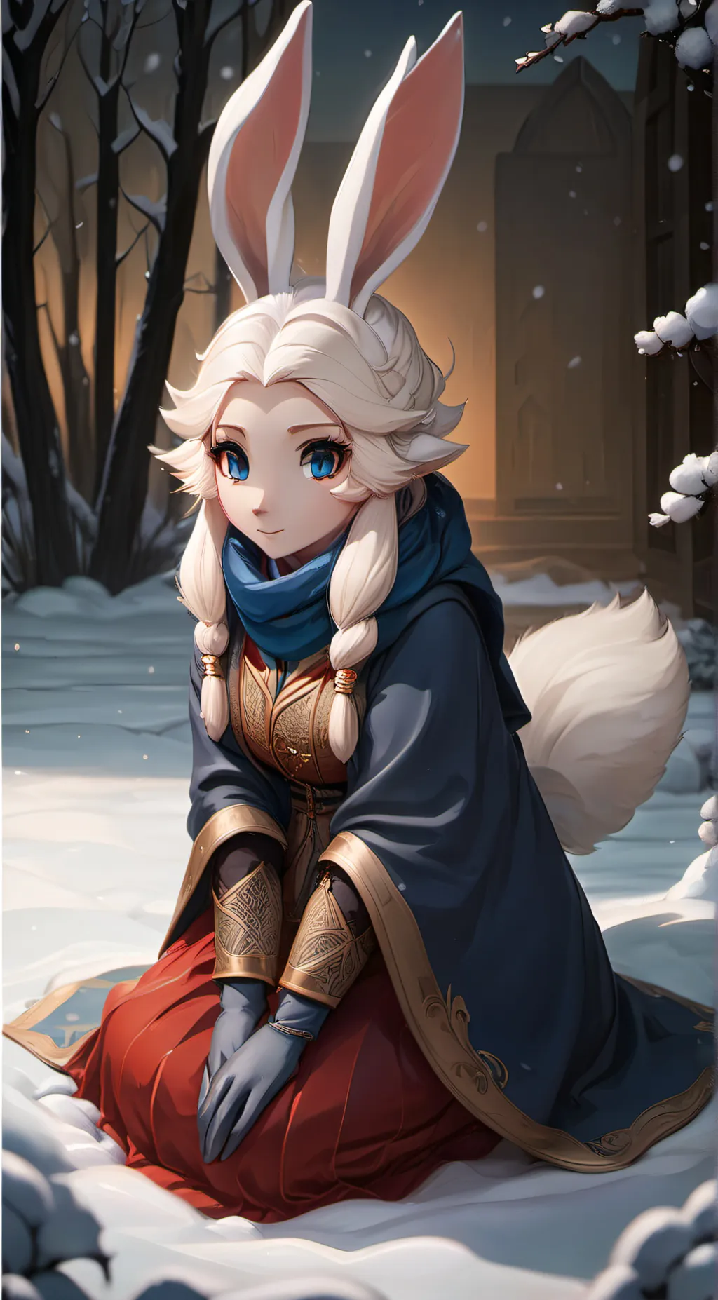 ai character: Snow background