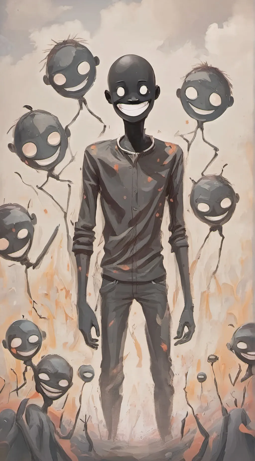 ai character: Smiling infection background