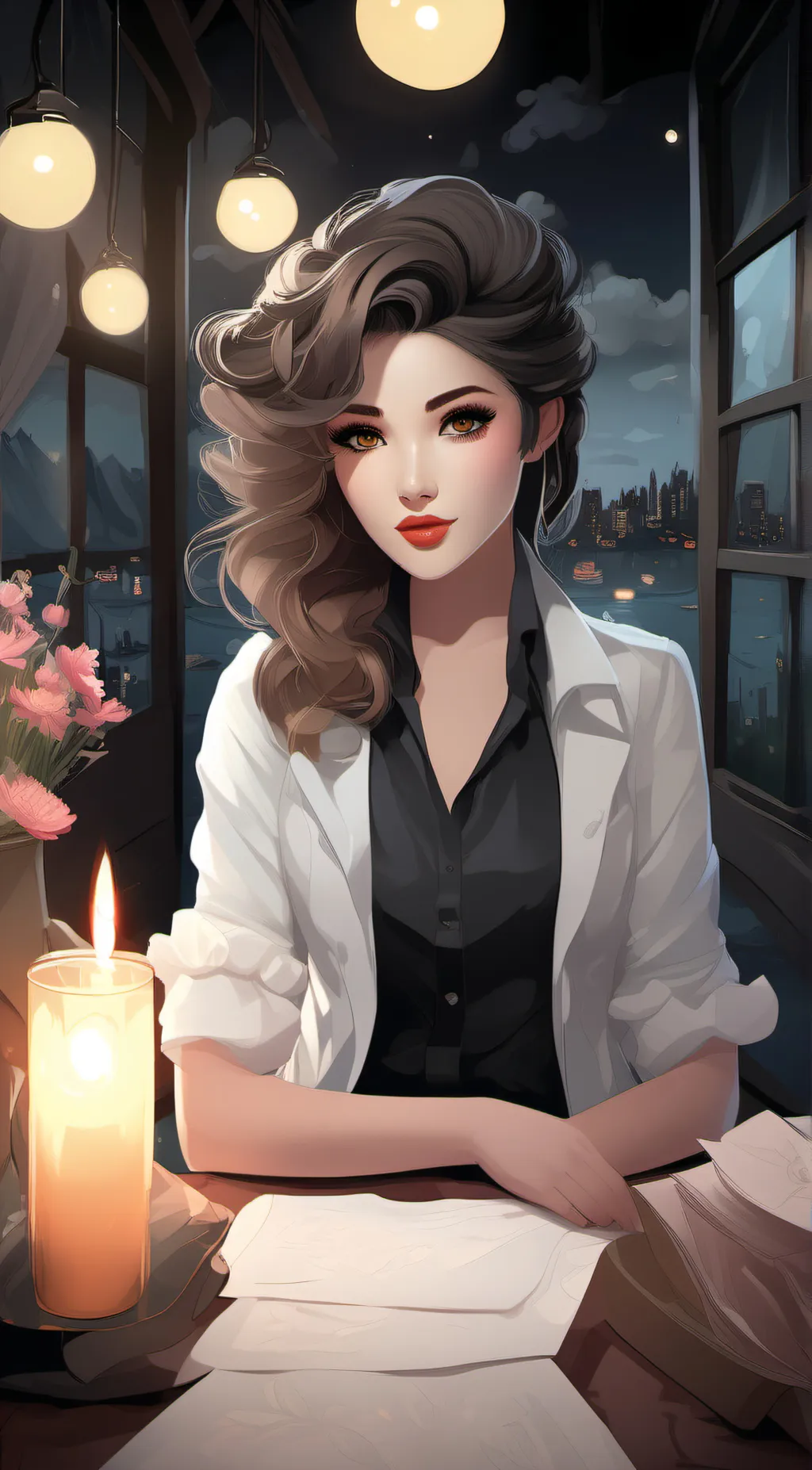 ai character: rose background