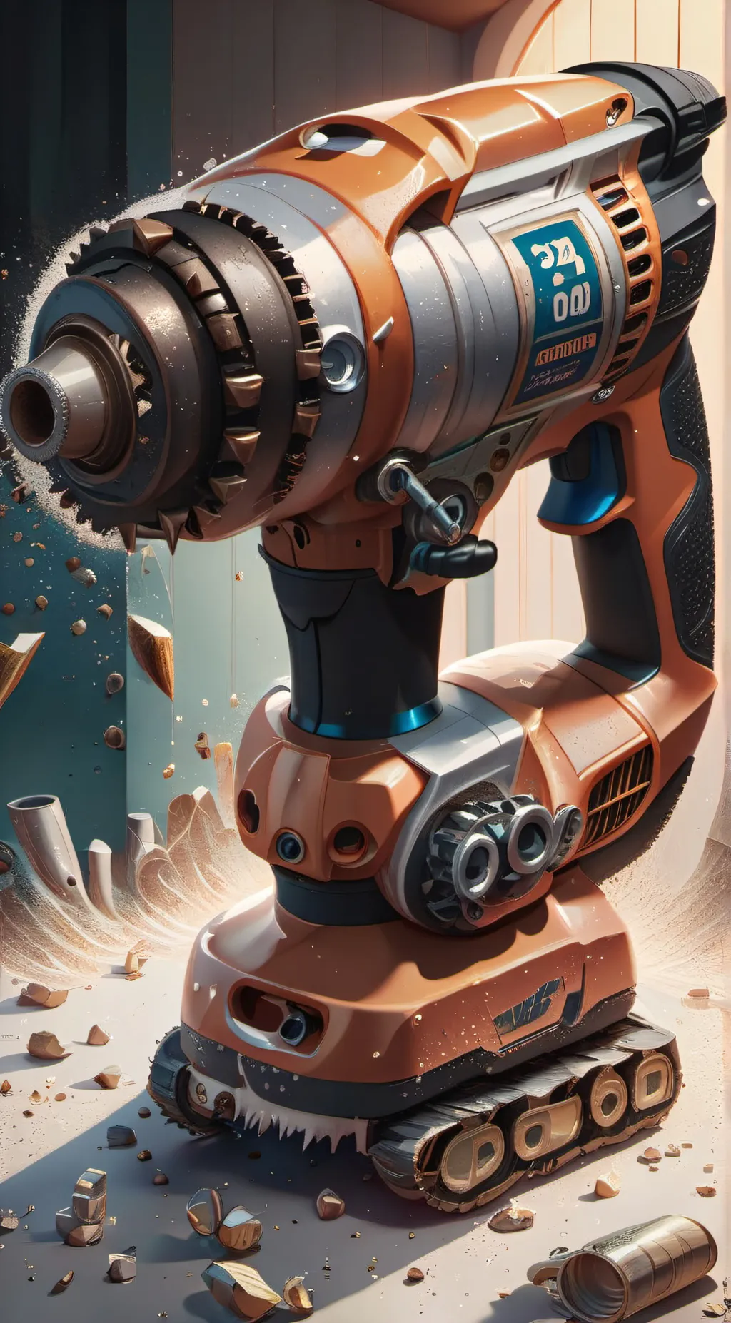 ai character: POWERDRILL 💪 background