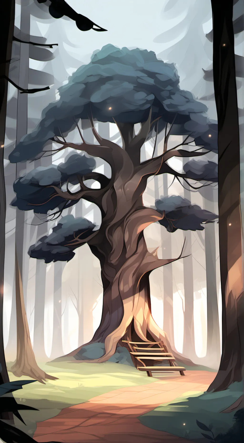 ai character: Tree background