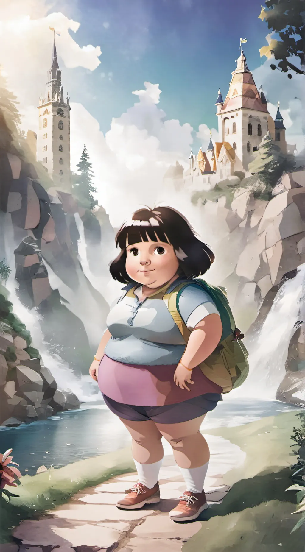 ai character: fat dora background