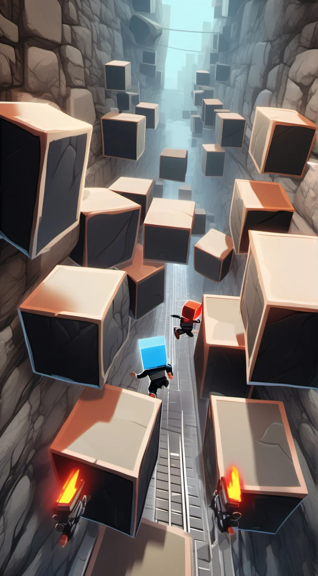 ai character: Cube runners vr background