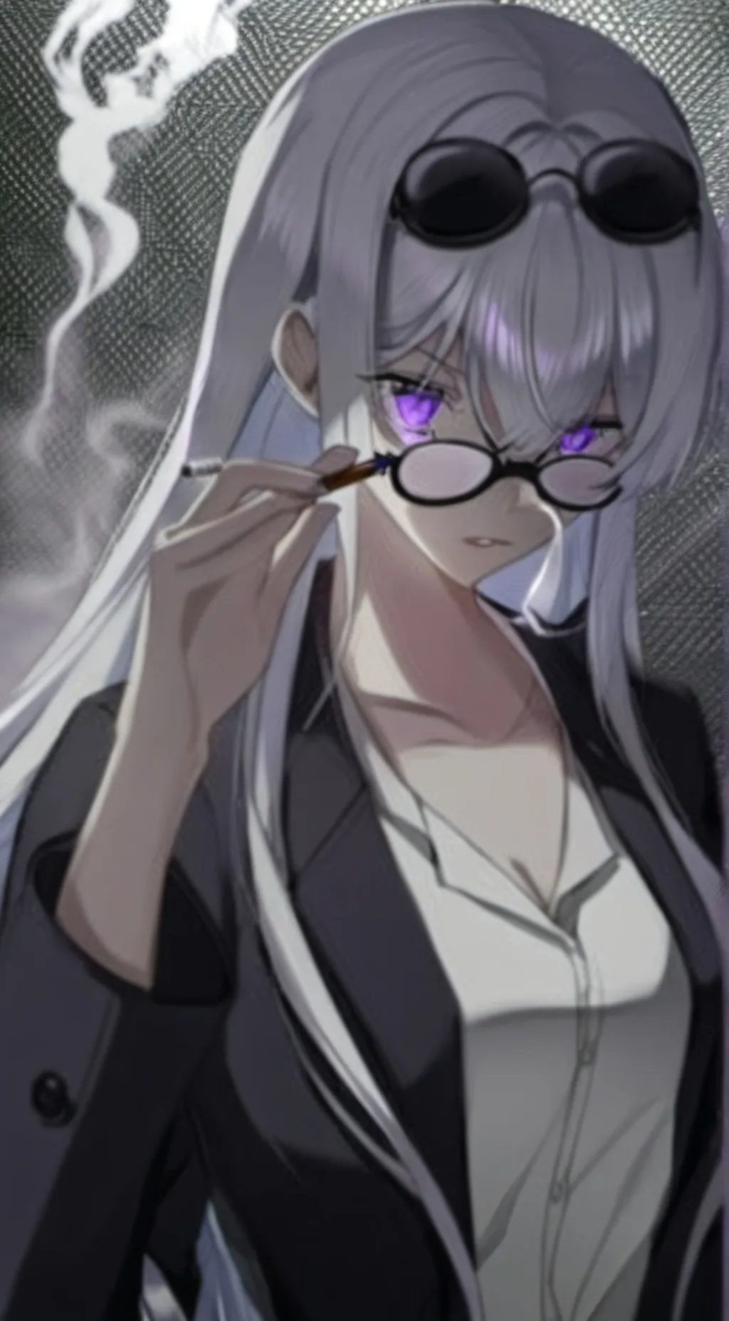 ai character: Violet background