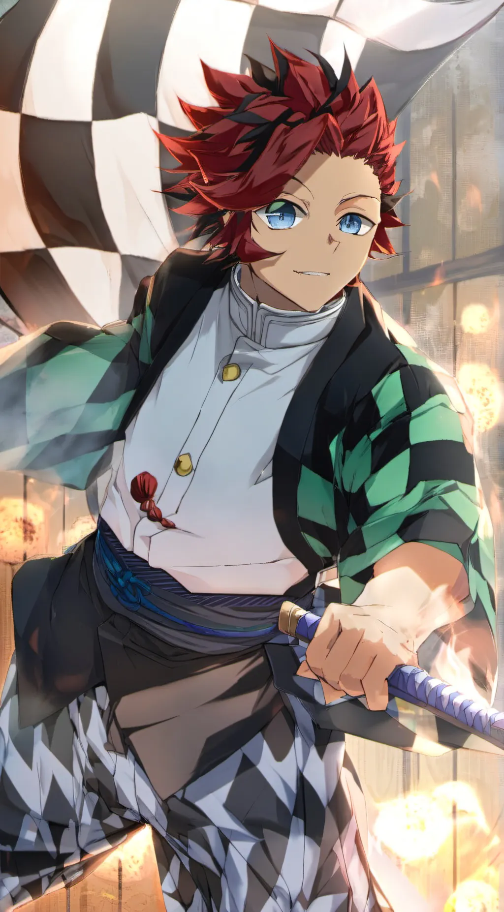 ai character: tanjiro  background